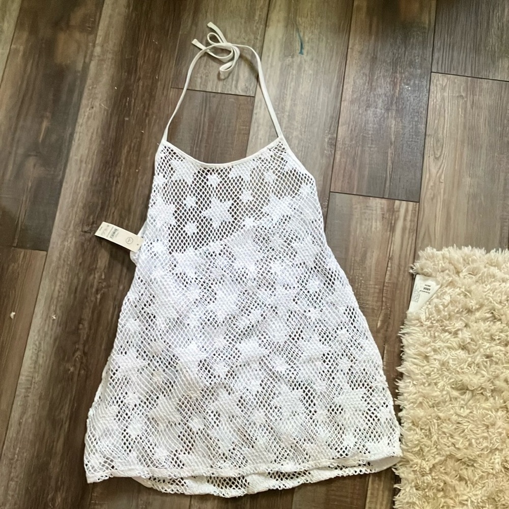 White Mesh Swim Cover-Up